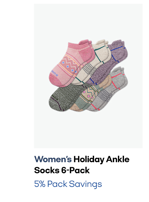 Women's Holiday Ankle Socks 6-Pack