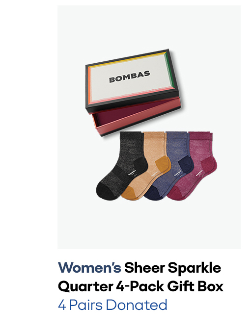 Women's Sheer Sparkle Quarter 4-Pack Gift Box