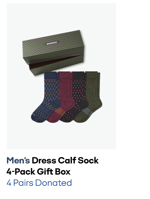 Men's Dress Calf Sock 4-Pack Gift Box