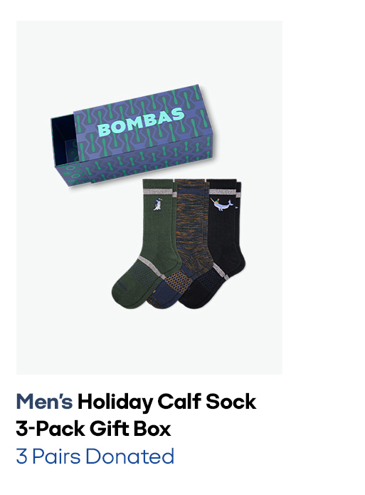 Men's Holiday Calf Sock 3-Pack Gift Box