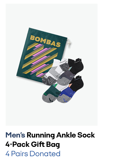 Men's Running Ankle Sock 4-Pack Gift Bag