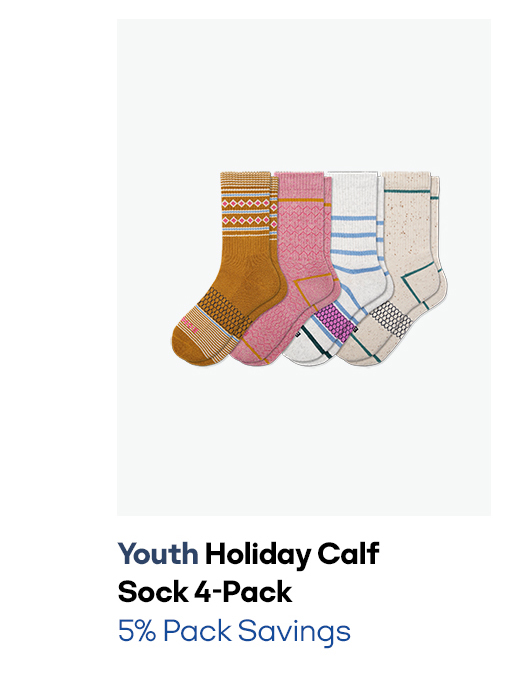 Youth Holiday Calf Sock 4-Pack