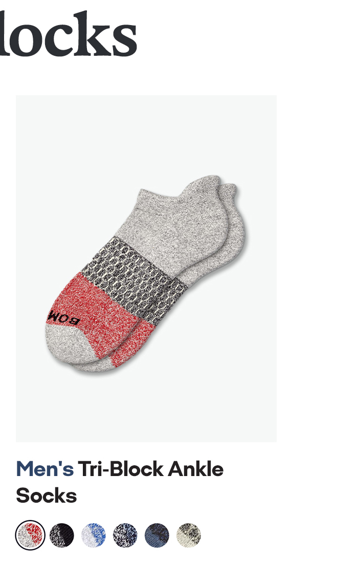 Men's Tri-Block Ankle Socks