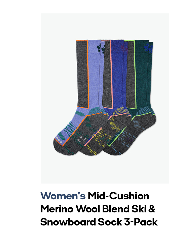 Women's Mid-Cushion Merino Wool Blend Ski & Snowboard 3-Pack