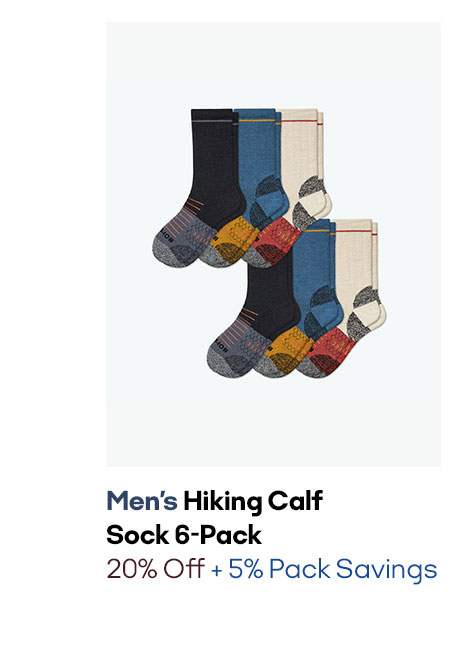 MEN'S HIKING CALF SOCK 6-PACK | 20% OFF + 5% PACK SAVINGS 