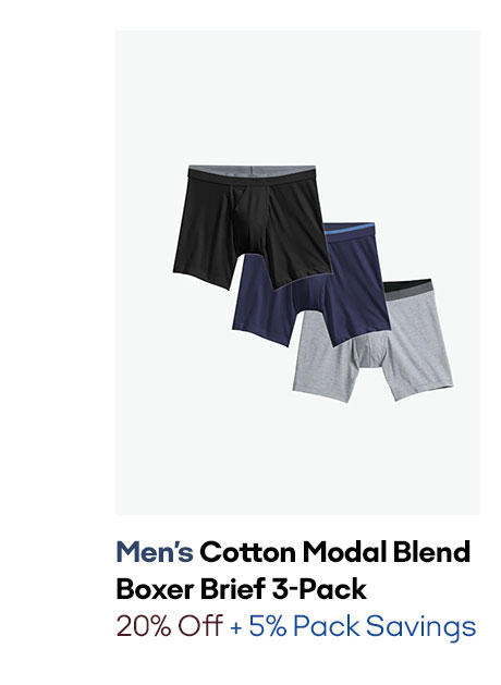 MEN'S COTTON MODAL BLEND TRUNK 3-PACK | 20% OFF + 5% PACK SAVINGS 