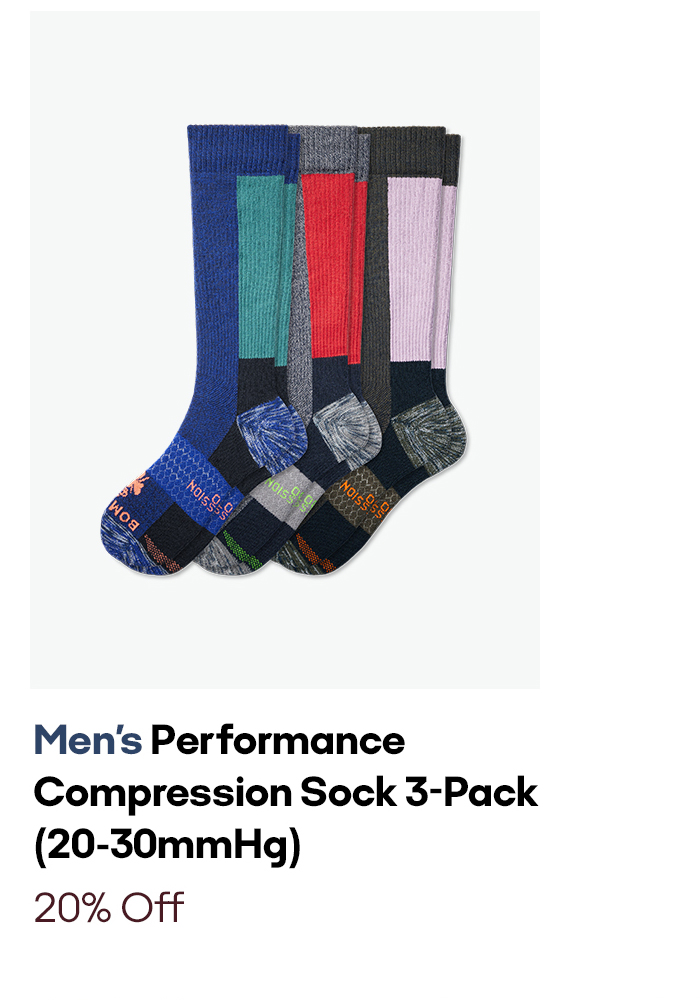 Men's Performance Compression Sock 3-Pack (20-30mmHg)