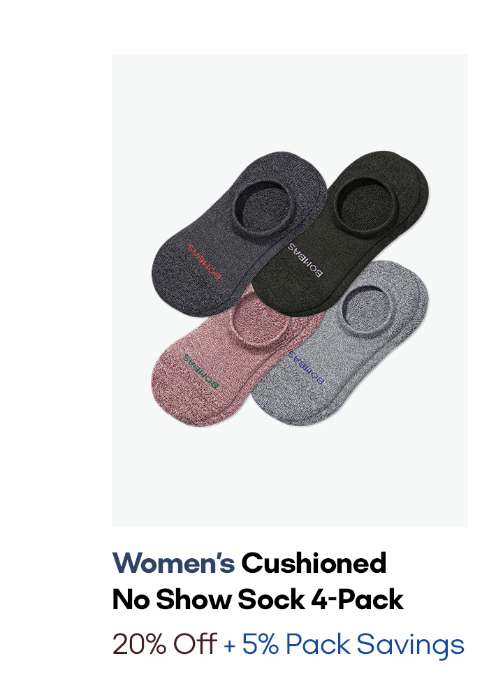 Women's Cushioned No Show Sock 4-Pack