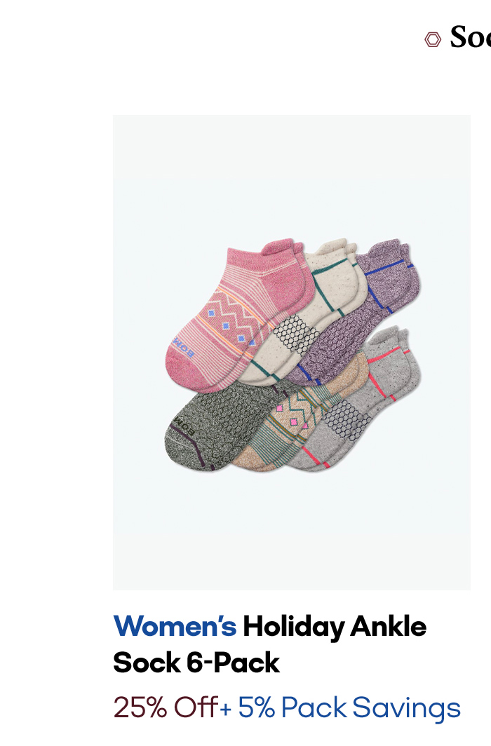 Women's Holiday Ankle Sock 6-Pack