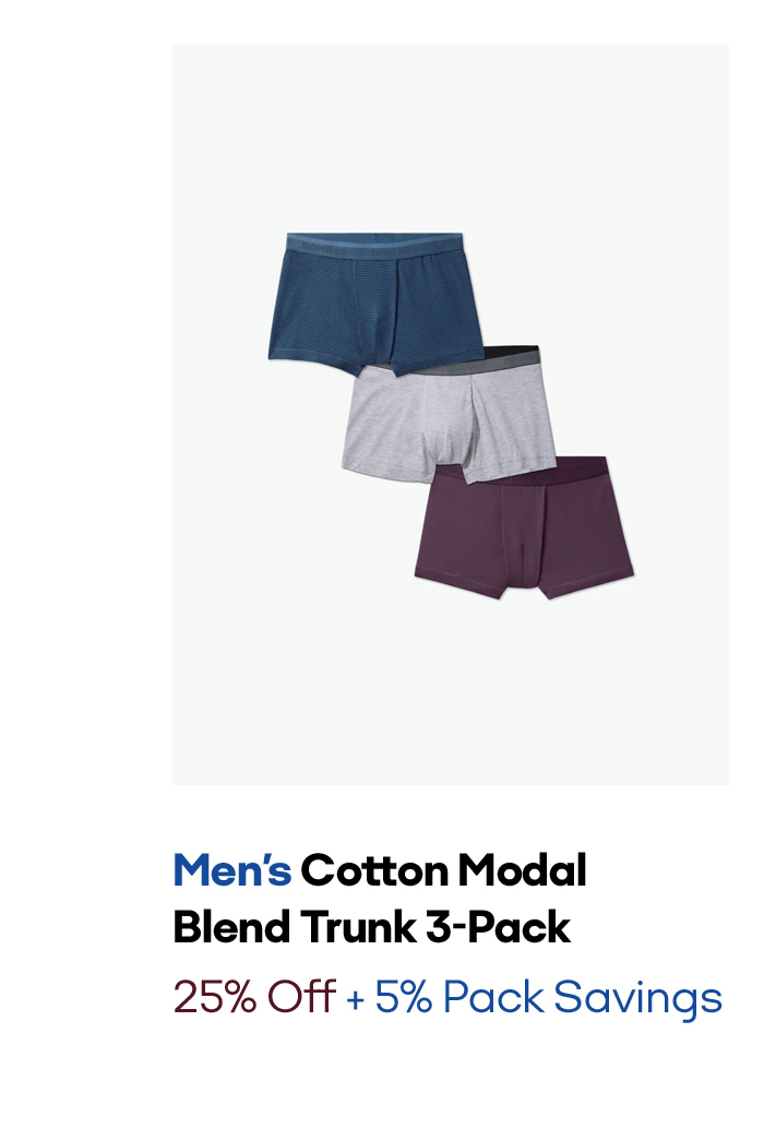 Men's Cotton Modal Blend Trunk 3-Pack