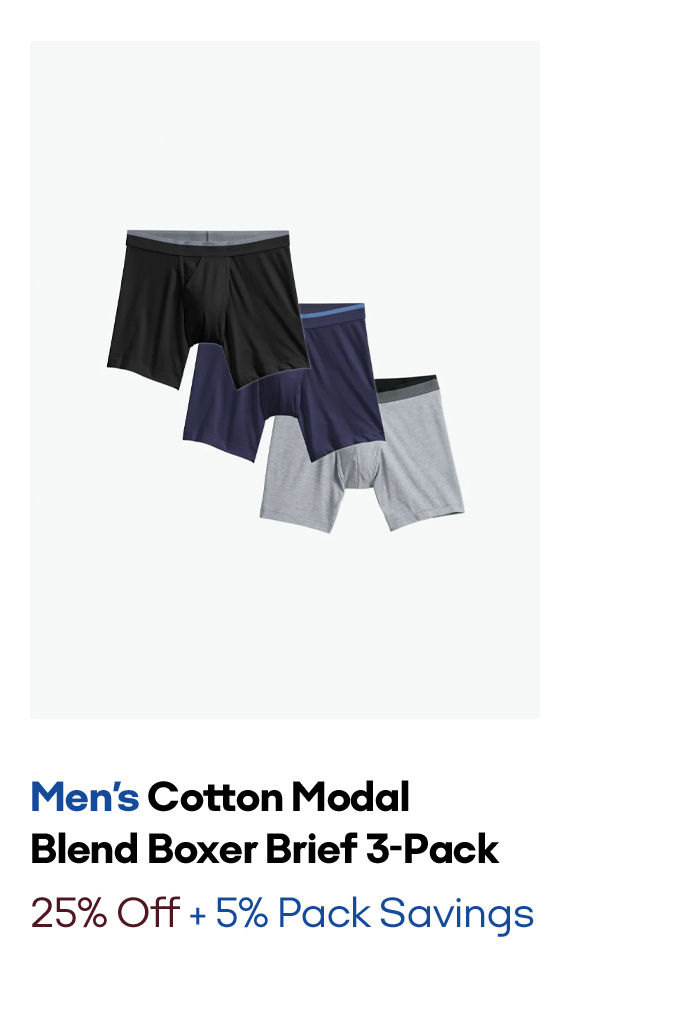 Men's Cotton Modal Blend Boxer Brief 3-Pack