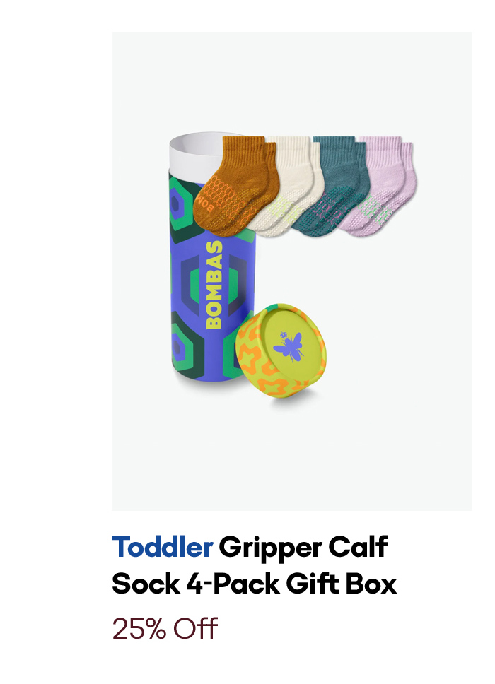 Toddler Gripper Calf Sock 4-Pack Gift Box