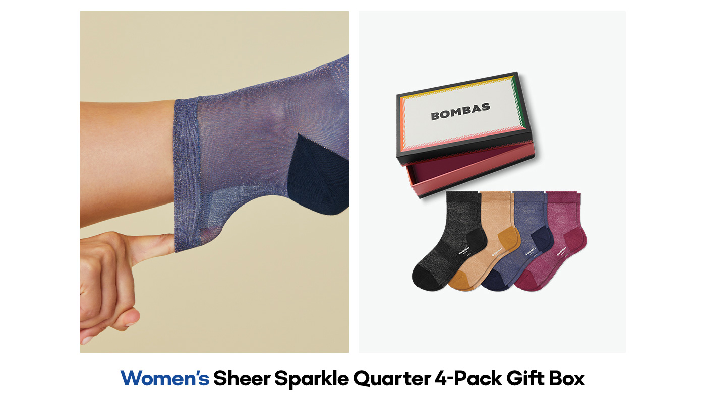 Women's Sheer Sparkle Quarter 4-Pack Gift Box