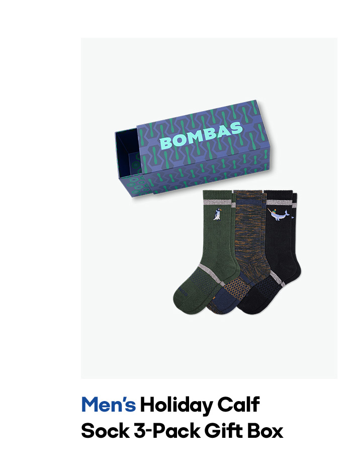 Men's Holiday Calf Sock 3-Pack Gift Box