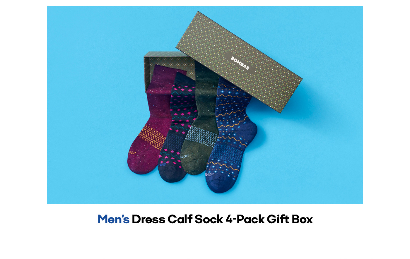 Men's Dress Calf Socks 4-Pack Gift Box