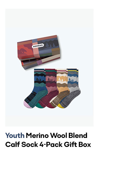 Youth Merino Wool Blend Calf Sock 4-Pack Gift Box