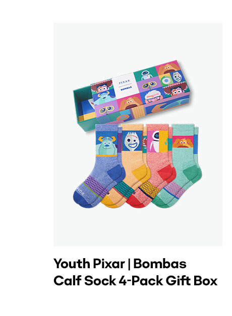 Youth Pixar | Bombas Calf Sock 4-Pack Gift Box