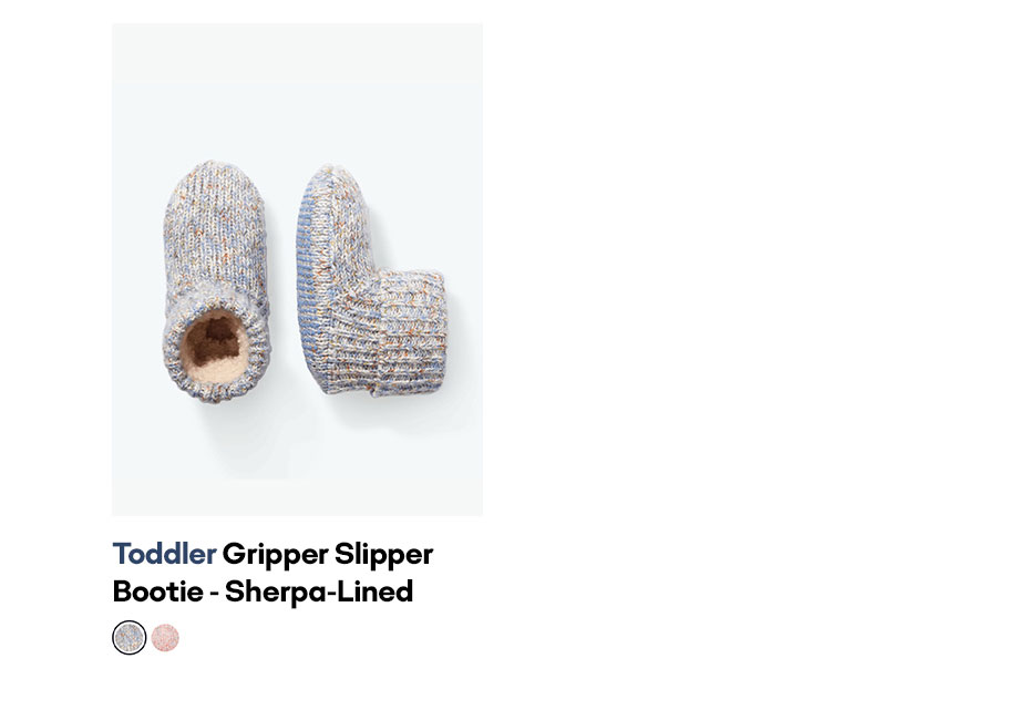 Toddler Gripper Slipper Bootie - Sherpa-Lined