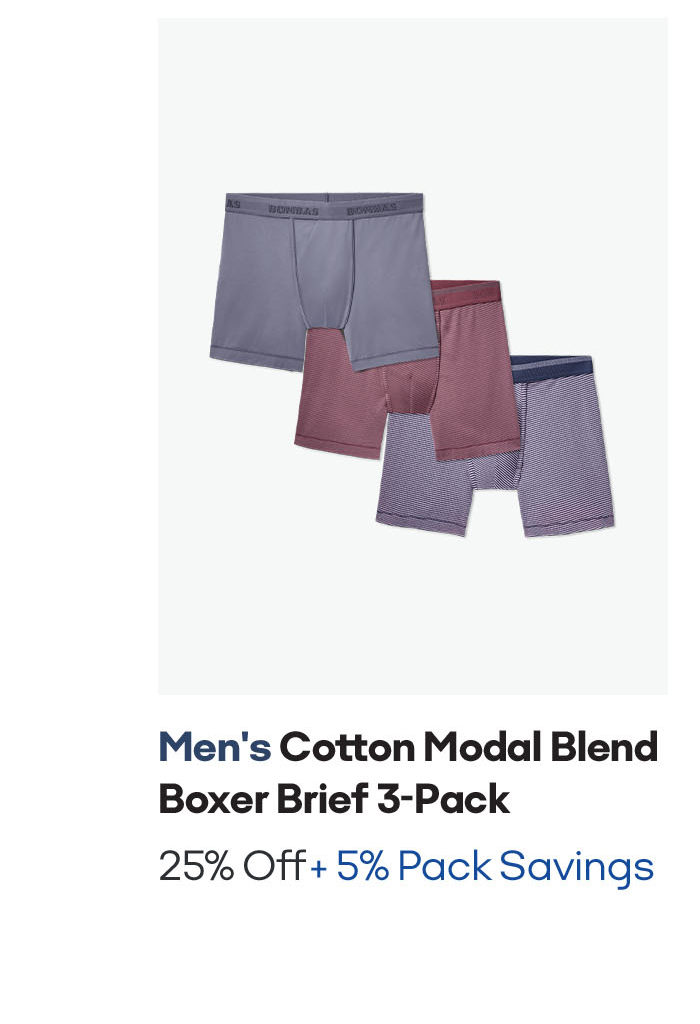 Men's Cotton Modal Blend Boxer Brief 3-Pack