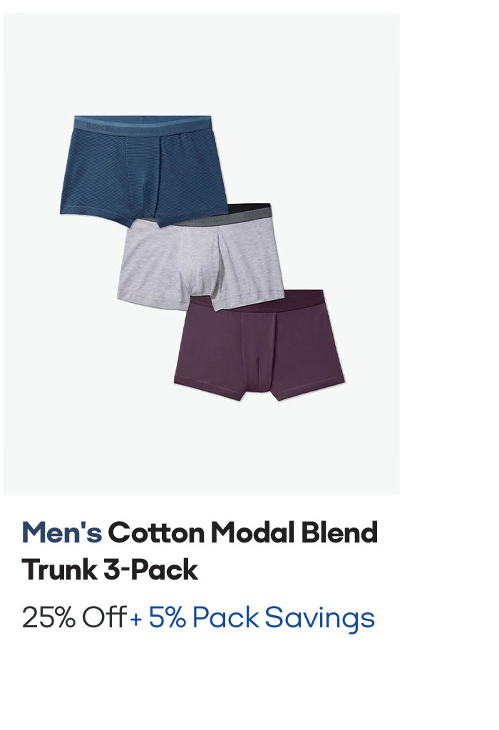 Men's Cotton Modal Blend Trunk 3-Pack