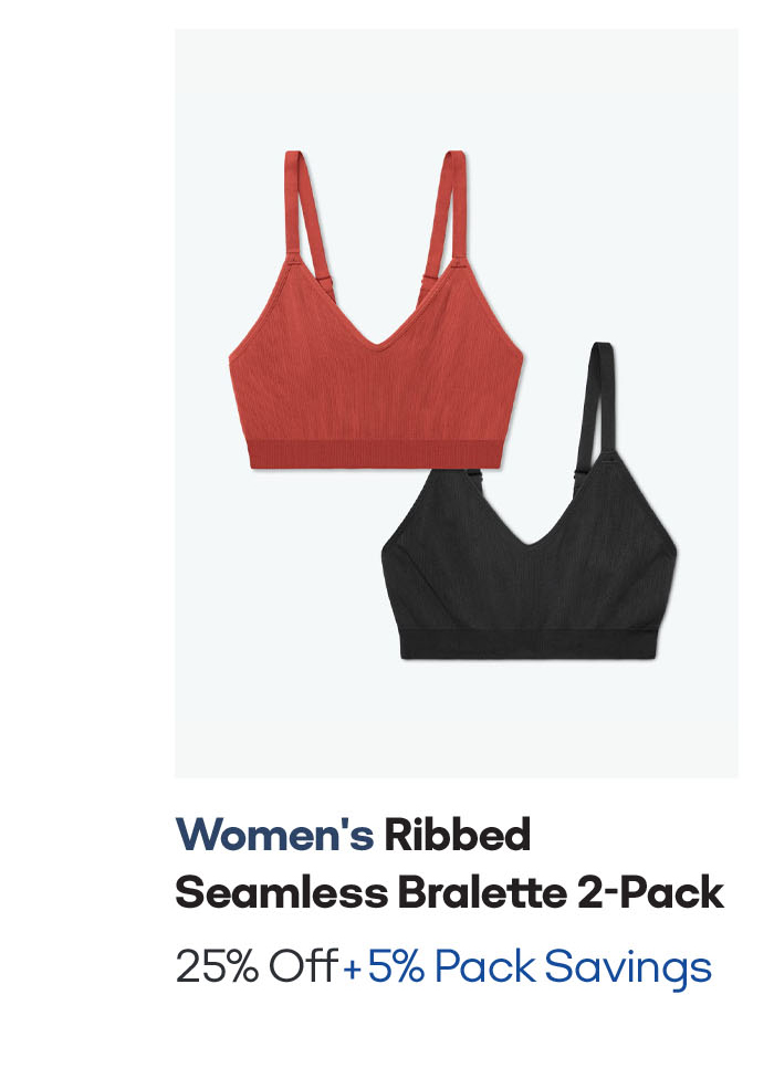 Women's Ribbed Seamless Bralette 2-Pack