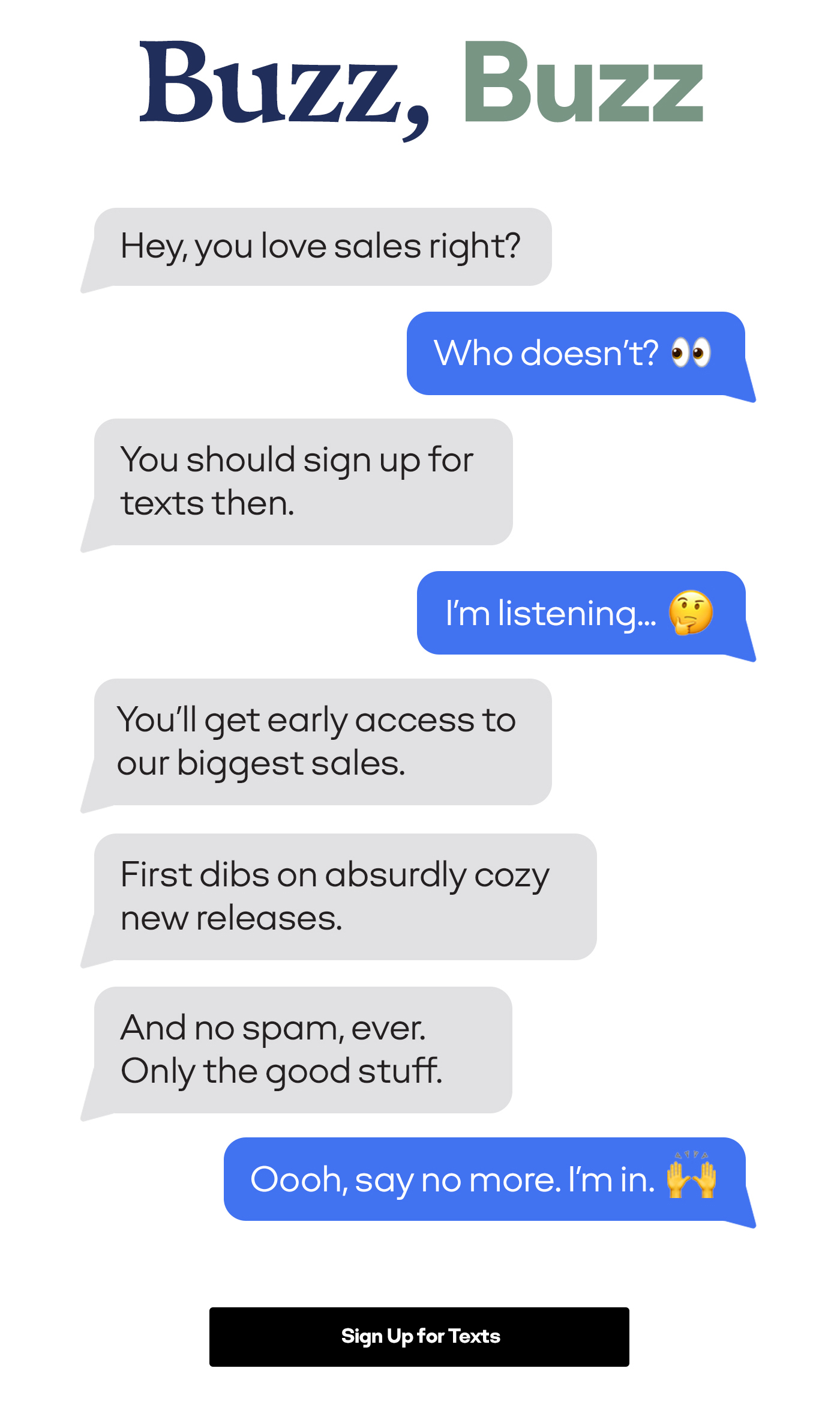 Buzz, Buzz | Sign Up for Texts