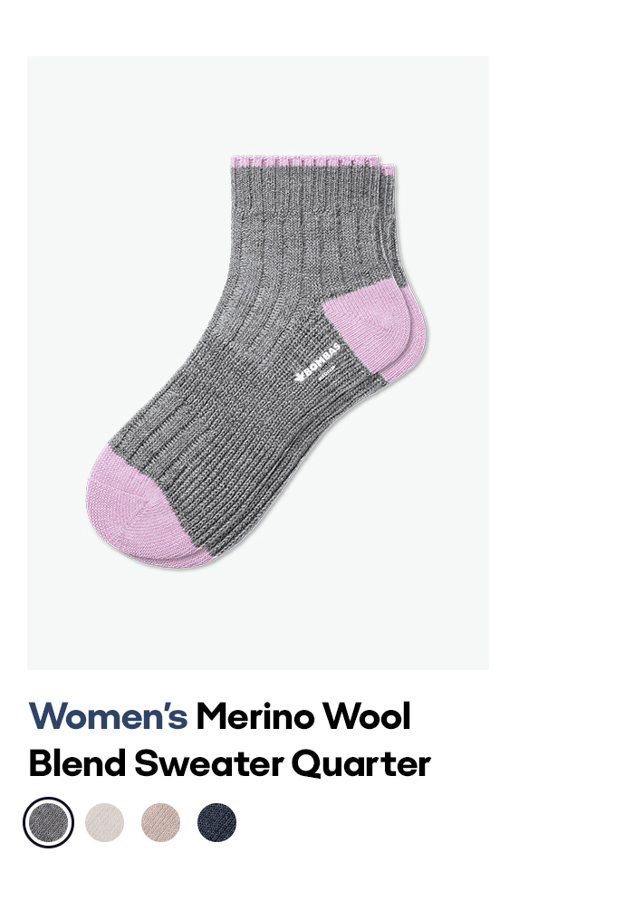 Women's Merino Wool Blend Sweater Quarter Socks