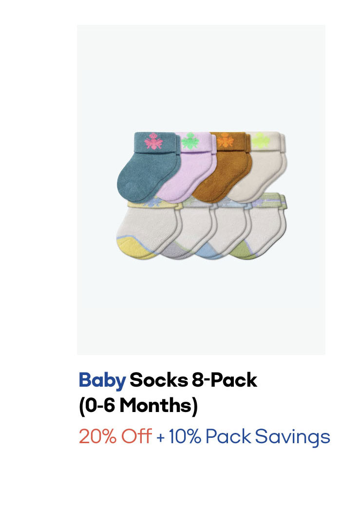 Baby Socks 8-Pack (0-6 Months)