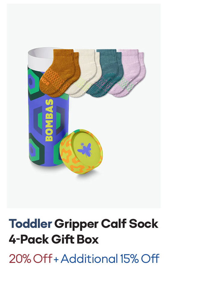 Toddler Gripper Calf Sock 4-Pack Gift Box