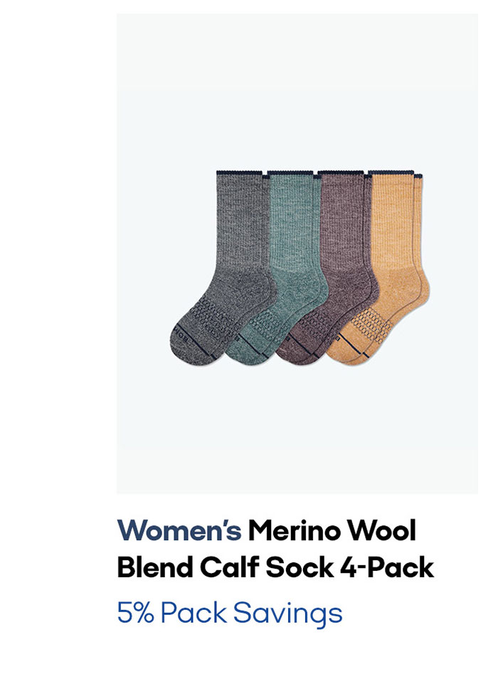 Women's Merino Wool Blend Calf Sock 4-Pack