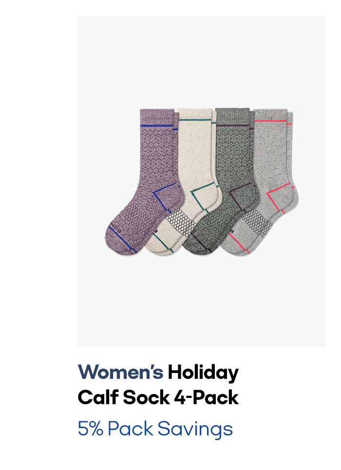 Women's Holiday Calf Sock 4-Pack