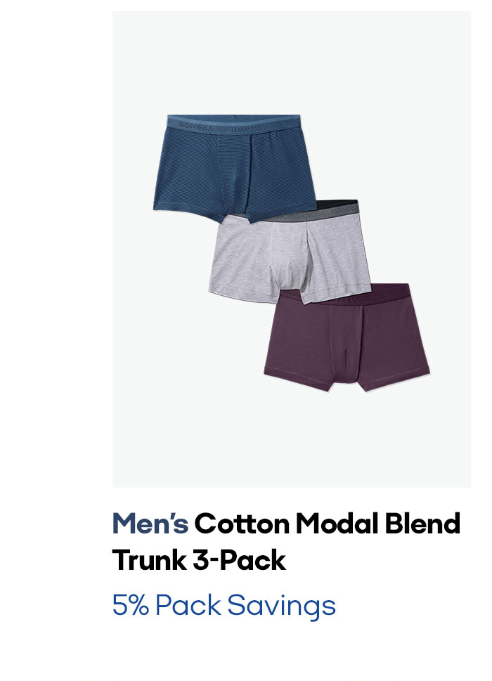 Men's Cotton Modal Blend Trunk 3-Pack