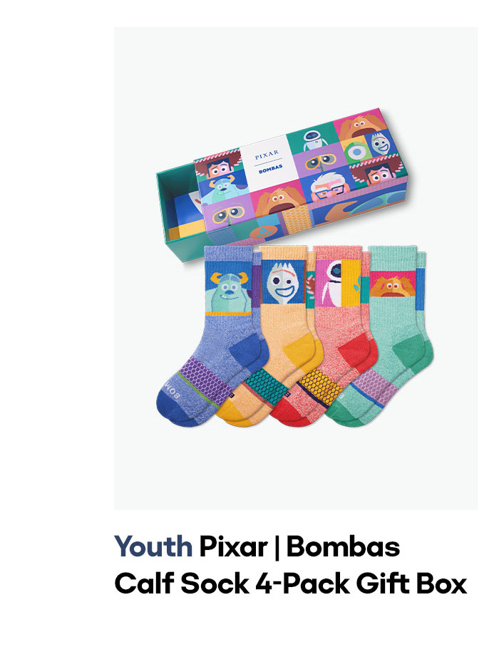 Youth Pixar | Bombas Calf Sock 4-Pack Gift Box