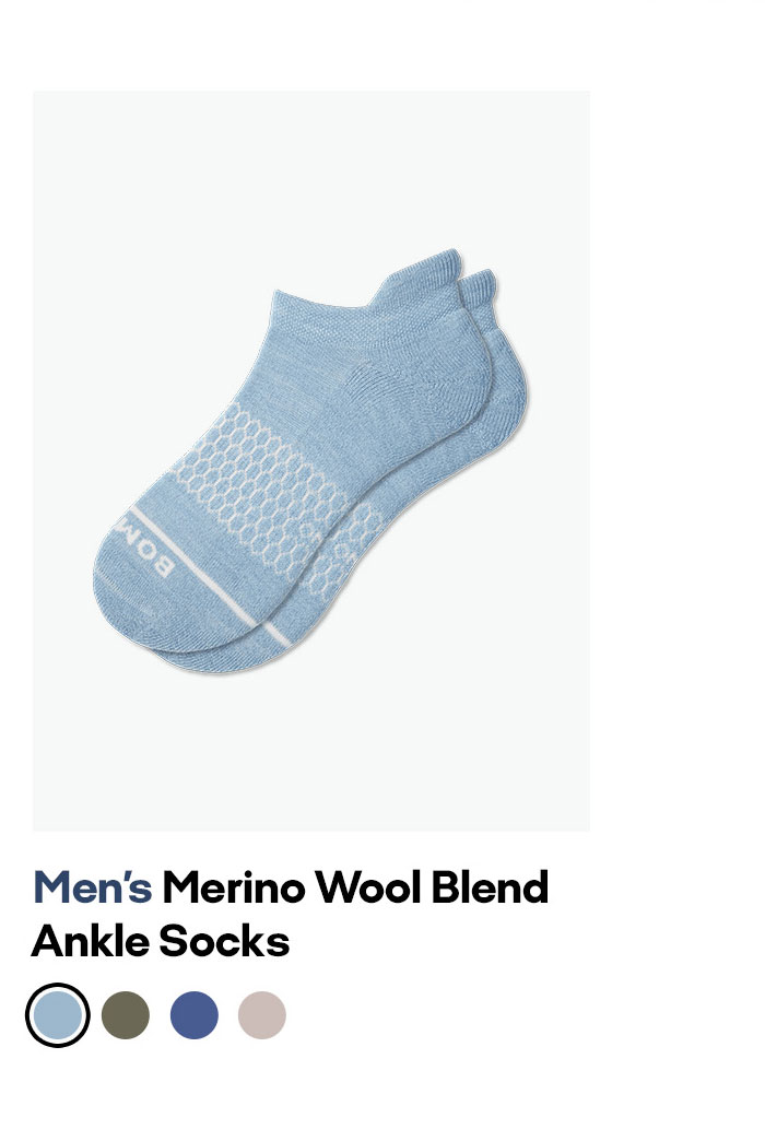 Men's Merino Wool Blend Ankle Socks