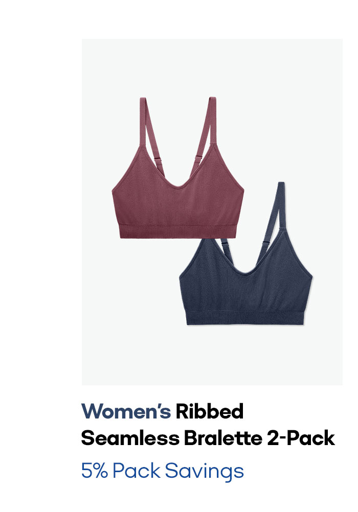 Women's Ribbed Seamless Bralette 2-Pack