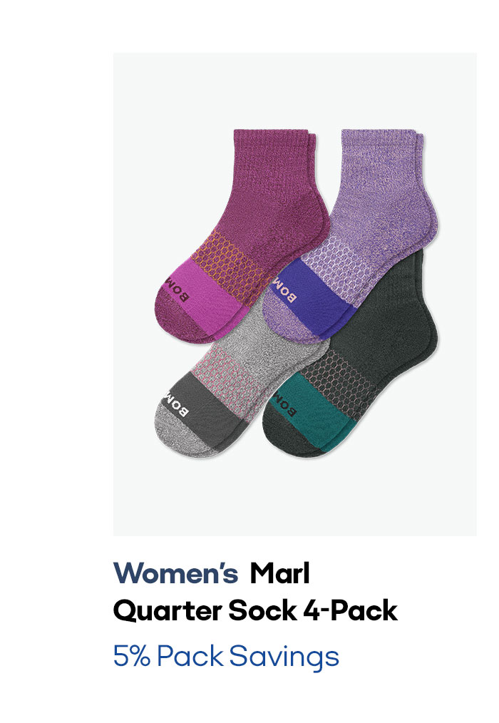 Women's Marl Quarter Sock 4-Pack | 5% Pack Savings