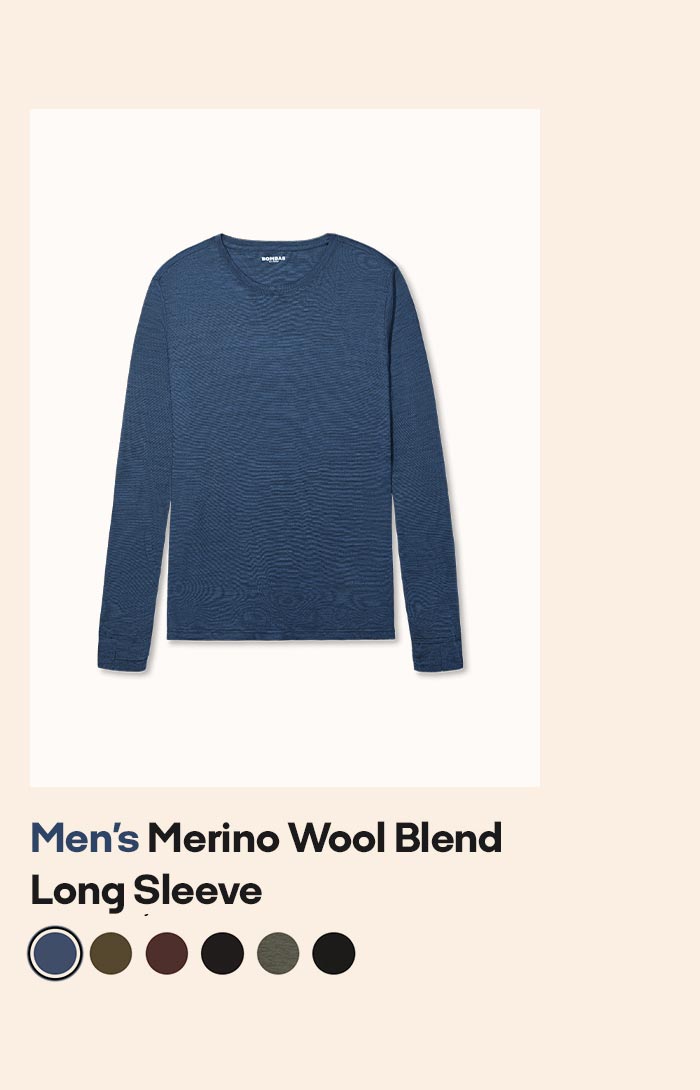Men's Merino Wool Blend Long Sleeve
