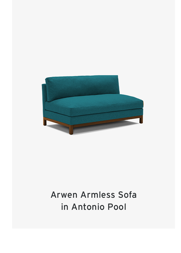 Arwen Armless Sofa  in Antonio Pool