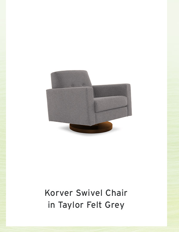 Korver Swivel Chair in Taylor Felt Grey