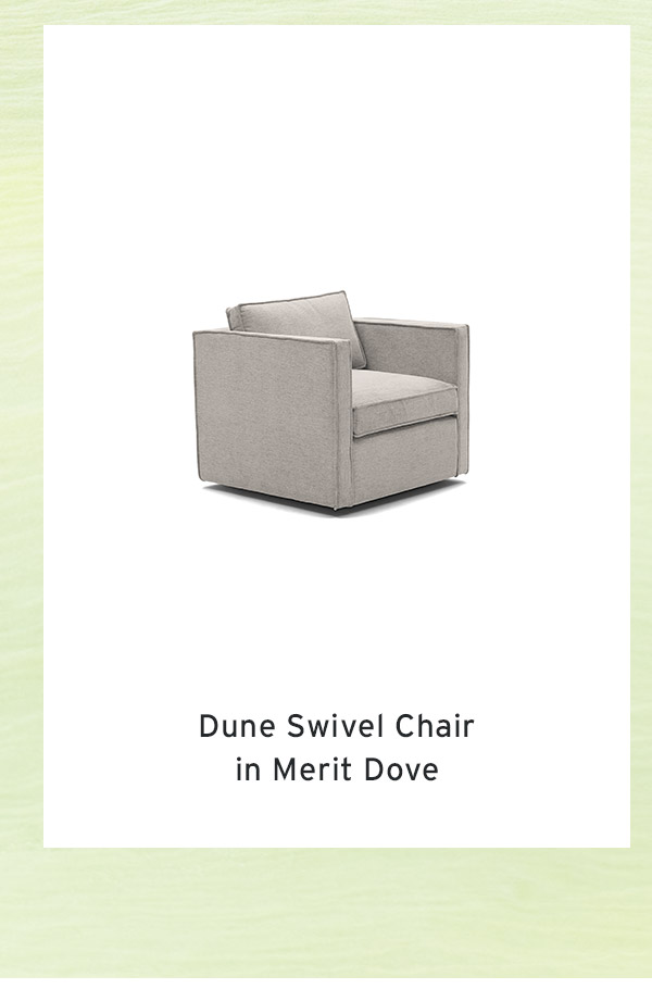 Dune Swivel Chair in Merit Dove