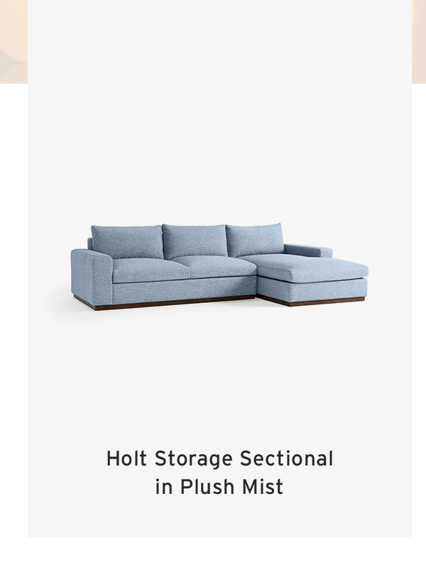 Holt Storage Sectional in Plush Mist
