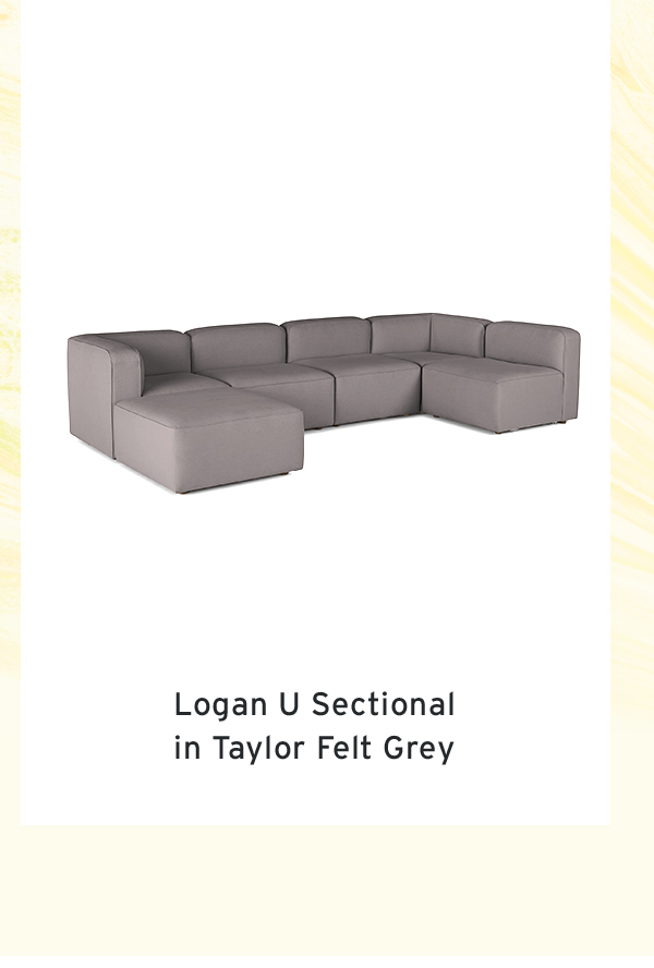 Logan U Sectional in Taylor Felt Grey