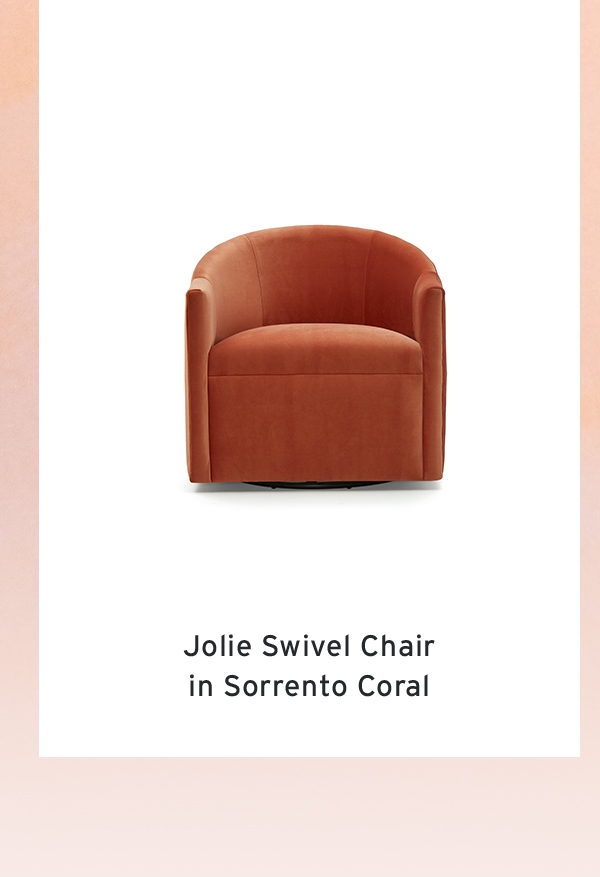 Jolie Swivel Chair in Sorrento Coral