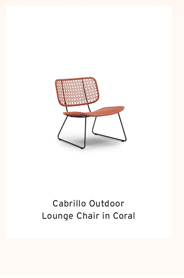 Cabrillo Outdoor Lounge Chair in Coral