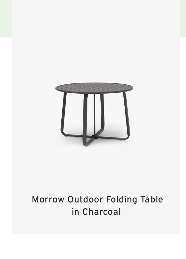  Morrow Outdoor Folding Table in Charcoal