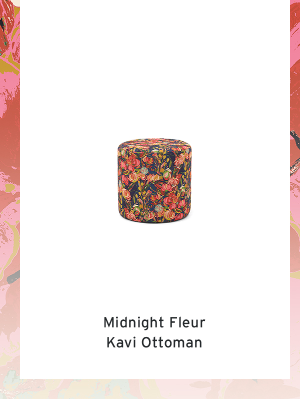 Midnight Fleur  Kavi Ottoman
