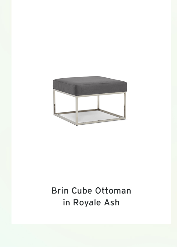 Brin Cube Ottoman  in Royale Ash