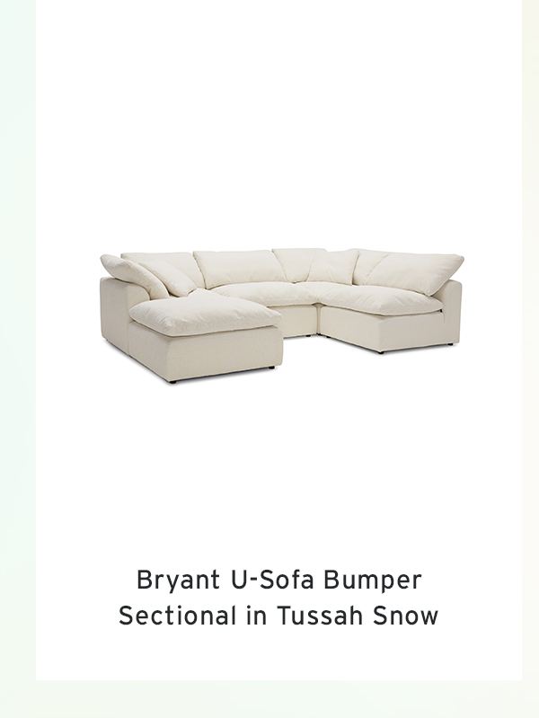 Bryant U-Sofa Bumper Sectional in Tussah Snow 