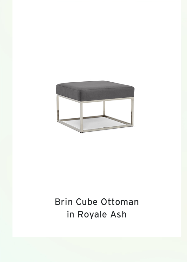 Brin Cube Ottoman in Royale Ash