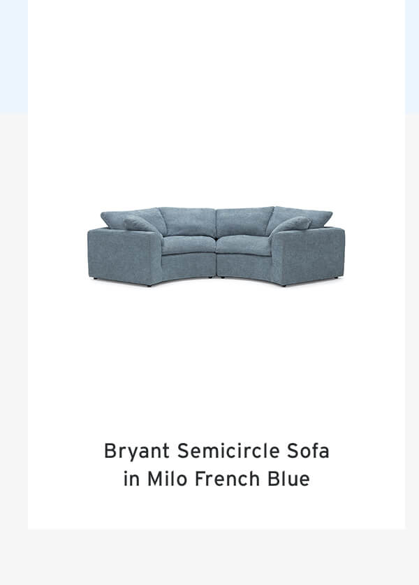 Bryant Semicircle Sofa in Milo French Blue